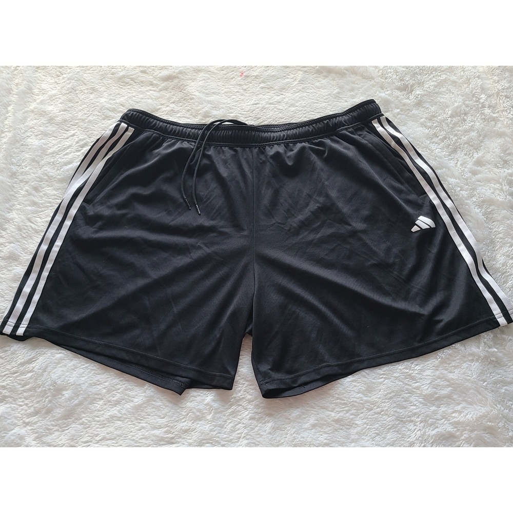 Adidas Mens Aeroready 3 Stripe Athletic Shorts Black 3XL Regular Fit